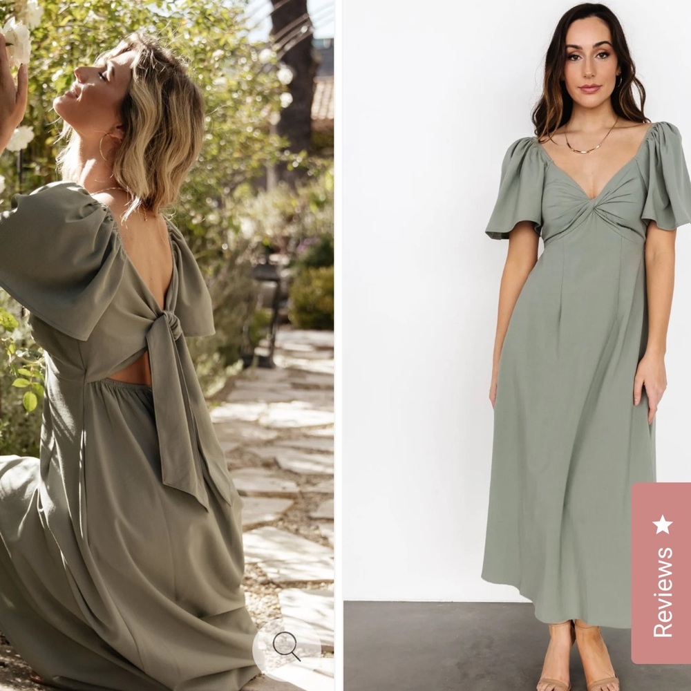 Elegant Sage Green Midi Dress